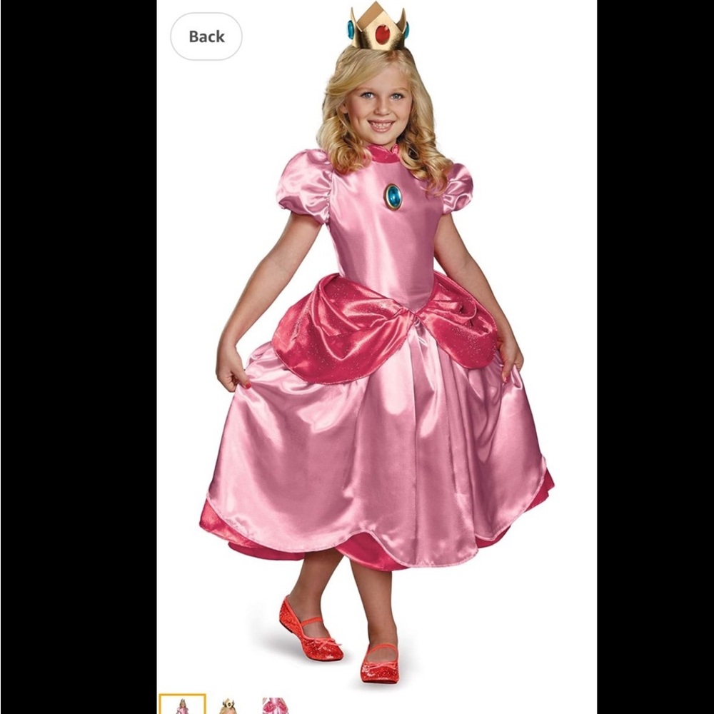New Princess Peach Deluxe Girls Costume, Small/4-6x